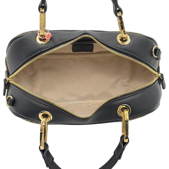 Сумка Braccialini черная/коричневая кожаная принт "леопард" - фото 6, B18693 P42 BRA