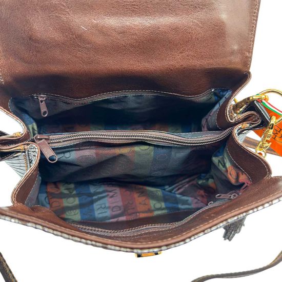 Сумка Marino Orlandi кожаная крокодил коричневая/серебристая - фото 5, 4833 MO MORO ARGENTO