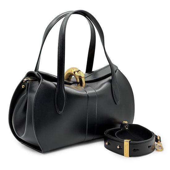 Сумка-саквояж Valentino Orlandi черная кожаная - фото 2, 7671 VO NERO