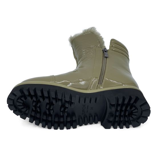 Ботинки Tuffoni фисташковые из лакированной кожи на меху - фото 4, 1723021PF TUF LAK PHISTACO