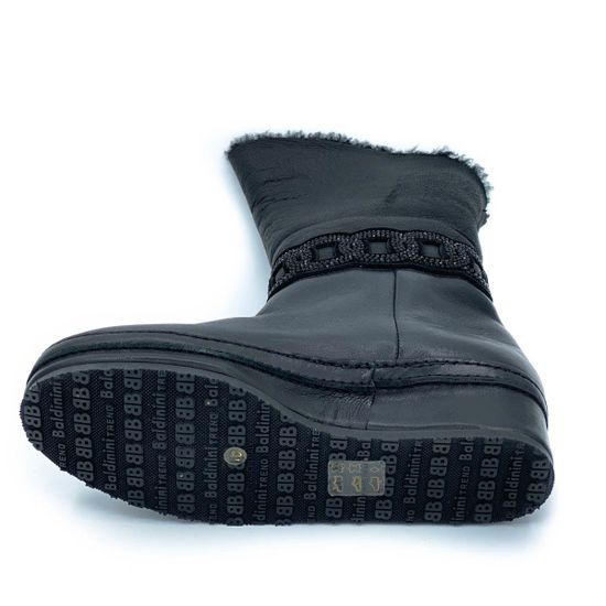 Полусапоги Baldinini черные кожаные МЕХ - фото 5, 348304 BAL