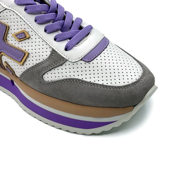 Кроссовки Lab Milano мультиколор кожаные с перфорацией - фото 6, 0101157 LAB BIANCO