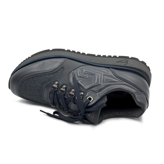 Кроссовки GIAMPIERONICOLA синие кожа/текстиль на байке - фото 5, N393140 GPN BLU