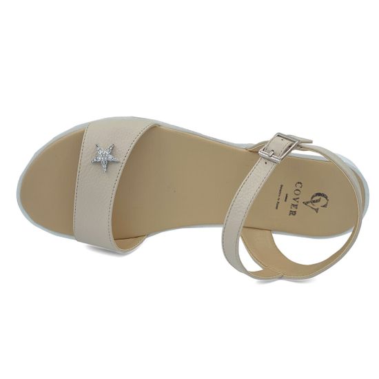 Босоножки CV COVER пудрового цвета кожаные - фото 4, 0898-15 COV
