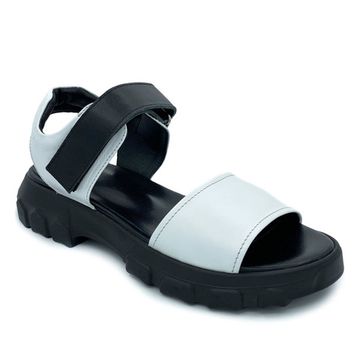 Босоножки Cover черно-белые кожаные - фото 2, 9051-1 COV