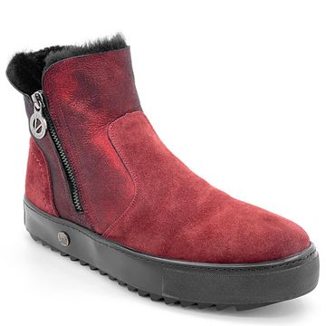 Ботинки Lab Milano бордовые замшевые МЕХ - фото 2, A13309-2 LAB