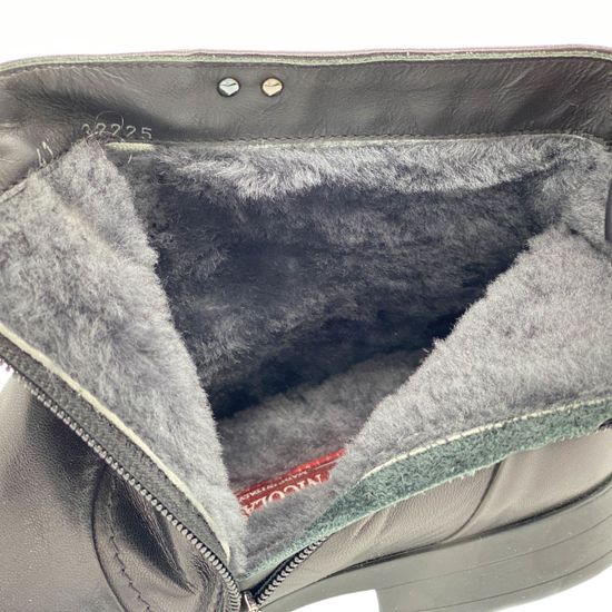 Ботинки Giampieronicola черные кожаные МЕХ - фото 6, 