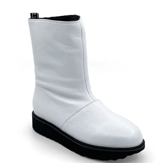 Ботинки Cover белые кожаные МЕХ - фото 2, 8083-2 COV