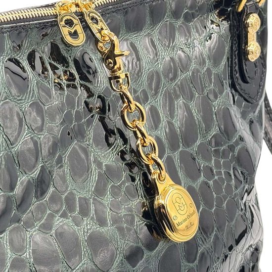 Сумка Marino Orlandi черно-зеленая лакированная - фото 5, 4913 MO VERDE