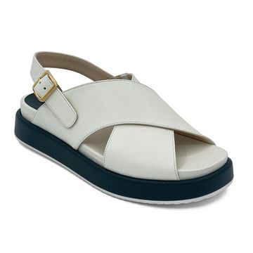 Босоножки Elisa Di Venezia бело-черные кожаные - фото 2, E10628 ELISA BIANCO