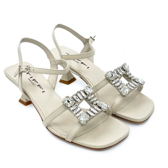 Босоножки Tiffi белые кожаные - фото 7, J730/50 TI CRUDO