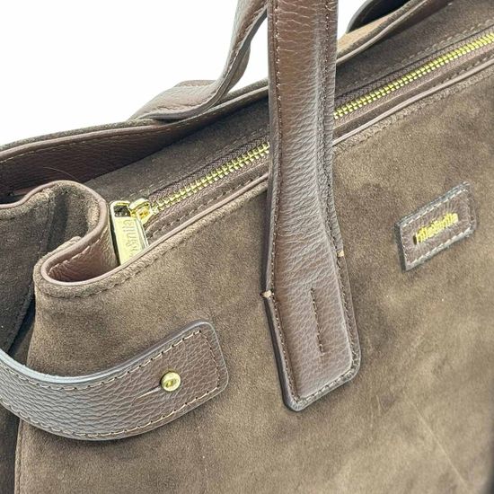 Сумка NILA&amp;NILA коричневая замша/кожа - фото 4, BNN7000 NIL TOBACCO