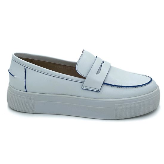 Лоферы Cover белые кожаные - фото 1, 1705802 COV