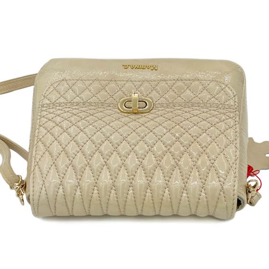 Сумочка Marina Creazioni бежевая кожаная маленькая - фото 4, 