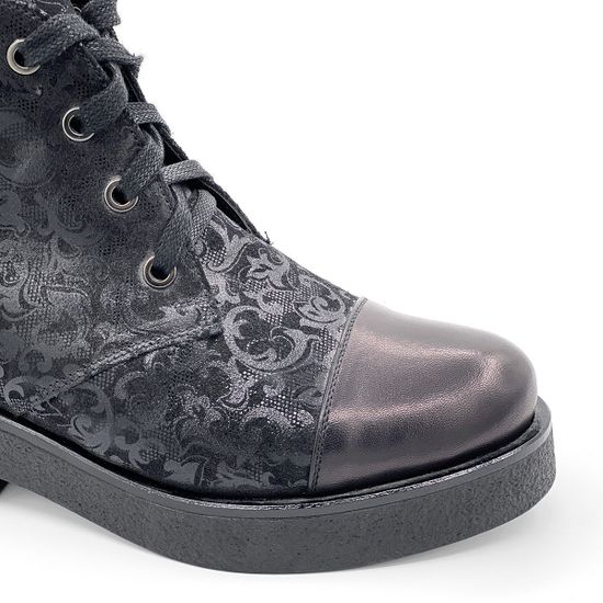 Ботинки Cover черные замшево-кожаные МЕХ с лазерной обработкой - фото 5, 