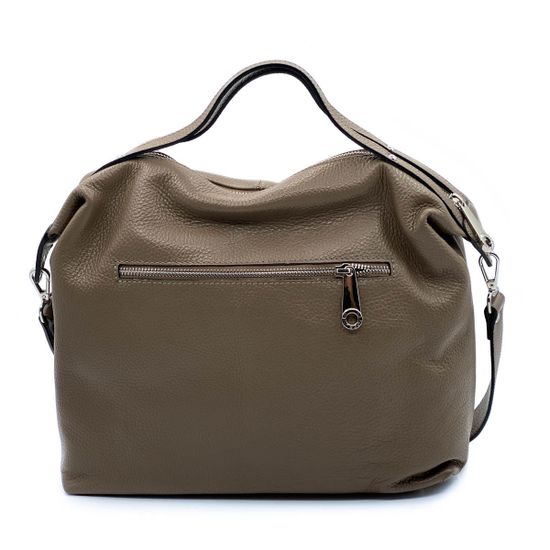 Сумка Di Gregorio бежевая кожаная - фото 3, 