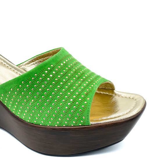 Сабо Santini замшевые зеленые - фото 6, 