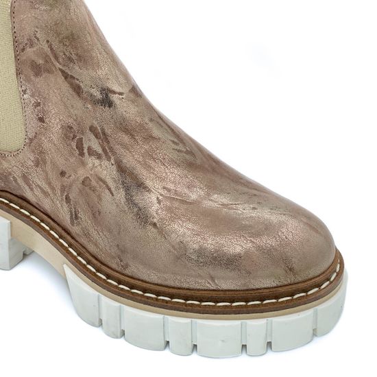 Ботинки Mimmu бронзовые кожаные демисезонные - фото 5, E502E1 MIM METAL