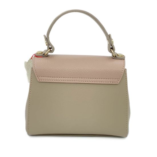 Сумочка Marina Creazioni бежево-розовая кожаная маленькая - фото 3, 