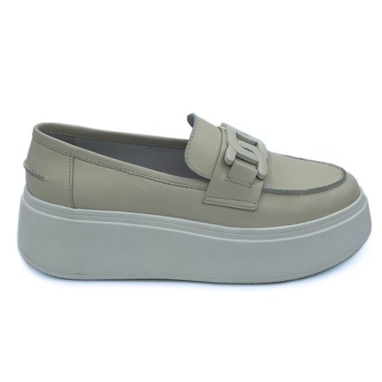 Лоферы Cover бежевые кожаные - фото 1, 170527 COV