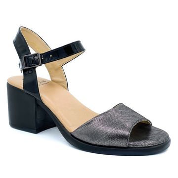 Босоножки Cover черно-серебряные кожаные - фото 2, 210(12-24) COV