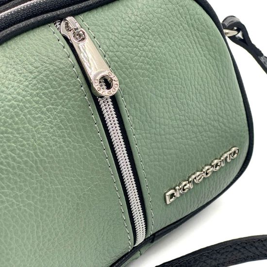 Сумочка Di Gregorio кросс-боди зеленая(ментол) кожаная маленькая - фото 4, 