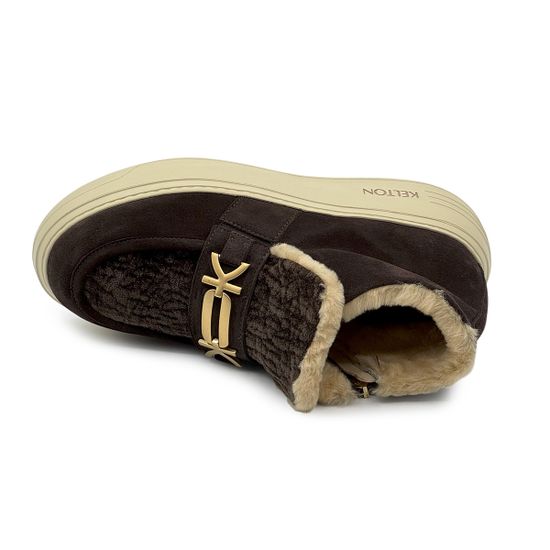 Ботинки KELTON коричневые замша/велюр на меху - фото 5, AK4304M KEL MORO