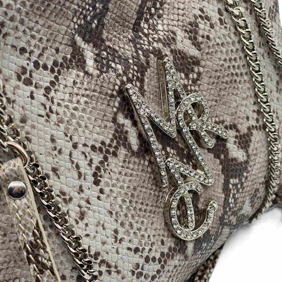 Сумка Marina Creazioni бежевая кожаная с обработкой под питон - фото 4, B6064 MC PITON