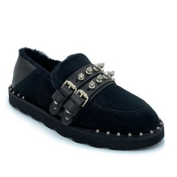 Полуботинки Mimmu черные замшевые МЕХ - фото 2, BEDJ2C MIM