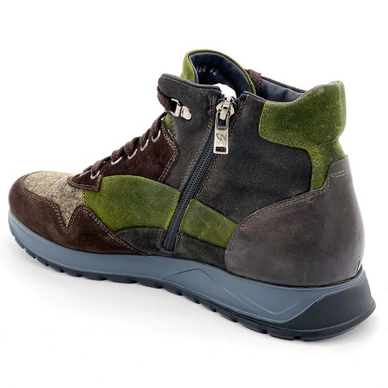 Кроссовки Giampieronicola коричнево-зеленые замшевые МЕХ - фото 3, 