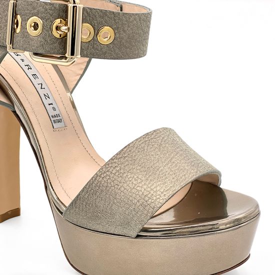 Босоножки Renzi кожаные серебряные на платформе - фото 6, 524200 RZ