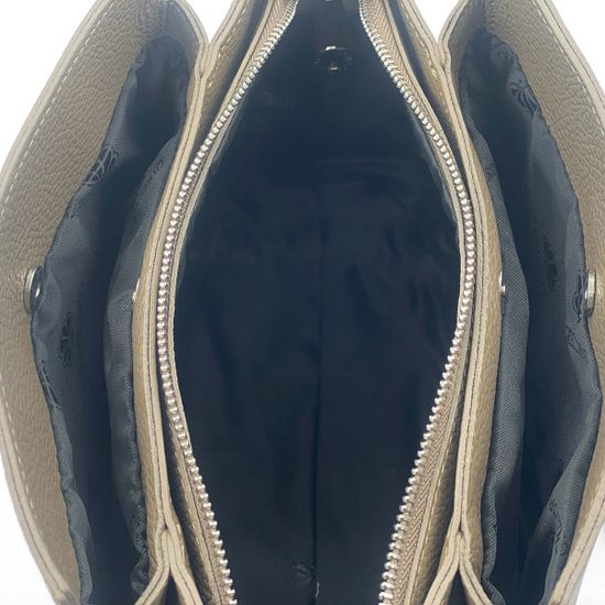 Сумка Di Gregorio бежевая кожаная - фото 5, 