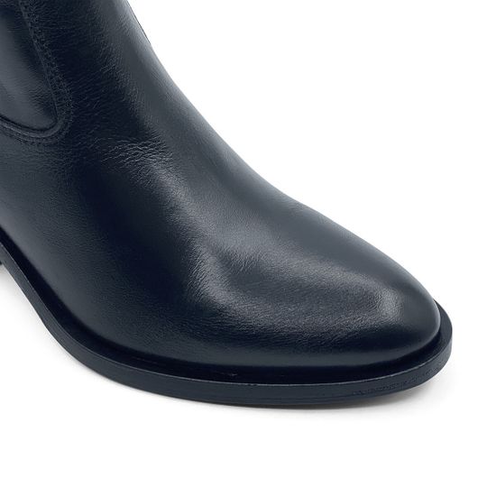 Сапоги Mimmu черные кожаные демисезонные - фото 5, F563K6 MIM