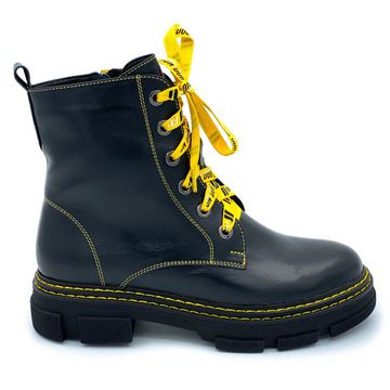 Ботинки Cover черно-желтые кожаные Байка - фото 1, 46782-1 COV