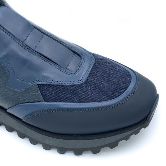 Кроссовки Giampieronicola синие кожаные утеплитель - шерсть - фото 6, 