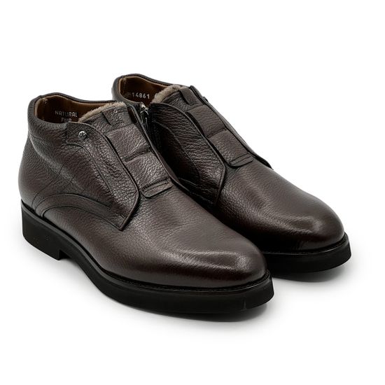 Ботинки Mario Bruni коричневые кожаные на меху - фото 8, 14861 MB TDM