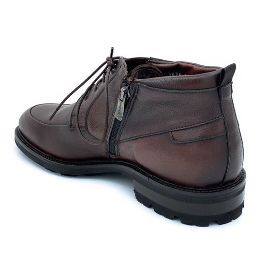 Ботинки Mario Bruni коричневые кожаные МЕХ - фото 3, 13876 MB MORO