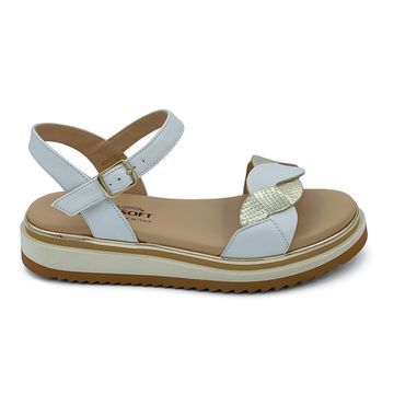 Босоножки Donna Soft кожаные белые - фото 1, DS1808 DS