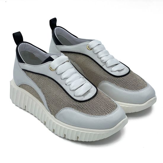 Кроссовки MOTCLE белые кожаные с перфорацией - фото 8, MOT2351 MOT