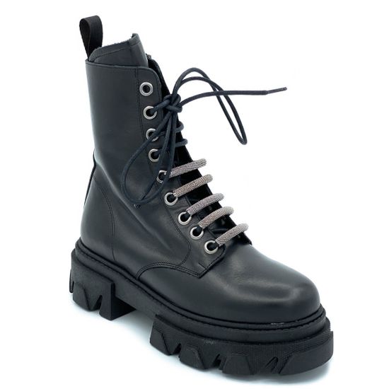 Ботинки Mimmu черные кожаные демисезонные - фото 2, ER5154 MIM NAPPA2