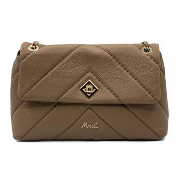 Сумка Marina Creazioni бежевая кожаная стеганая - фото 1, B6308 MC BEIGE