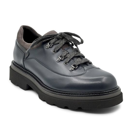 Полуботинки GIAMPIERONICOLA синие кожаные на шерстяной байке - фото 2, 46301A GPN BLU