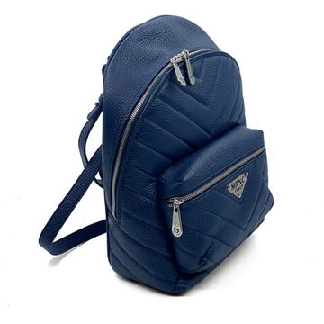 Рюкзак Marina Creazioni синий кожаный стеганый - фото 2, B6332 MC BLU