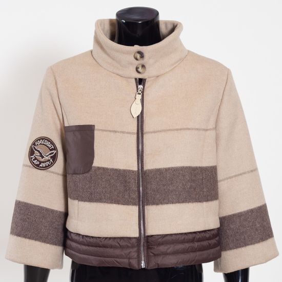 Куртка Galotti двойная драп бежево-коричневая - фото 9, 