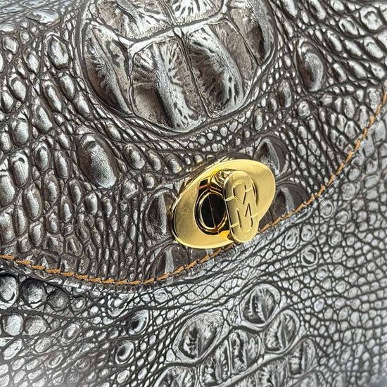 Сумка Marino Orlandi кожаная крокодил коричневая/серебристая - фото 4, 4833 MO MORO ARGENTO