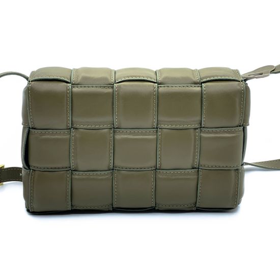 Сумка Di Gregorio зеленая кожаная плетеная - фото 3, 