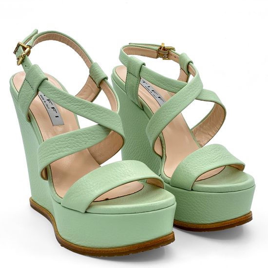 Босоножки Tiffi салатовые кожаные - фото 7, 451/Z90G TI