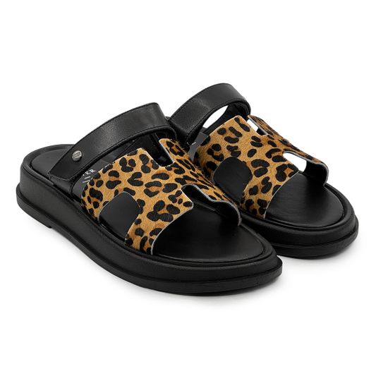 Сабо женские CVCOVER коричневые кожаные принт "леопард" - фото 7, 1623-26 COV LEO MORO