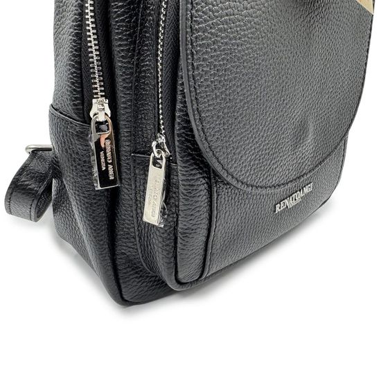 Сумка-рюкзак Renato Angi черная кожаная - фото 4, 3360401 RA NERO