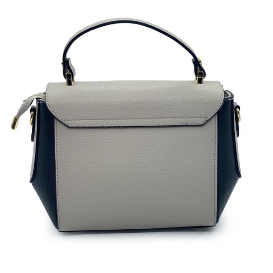 Сумка Di Gregorio серая/черная кожаная - фото 3, 